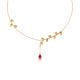 Red Studded Fineline Necklace
