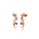 Red Studded Leaf Earrings