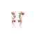 Red Studded Leaf Earrings
