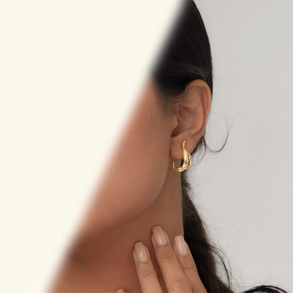 18kt Pure Gold Ariel Earrings