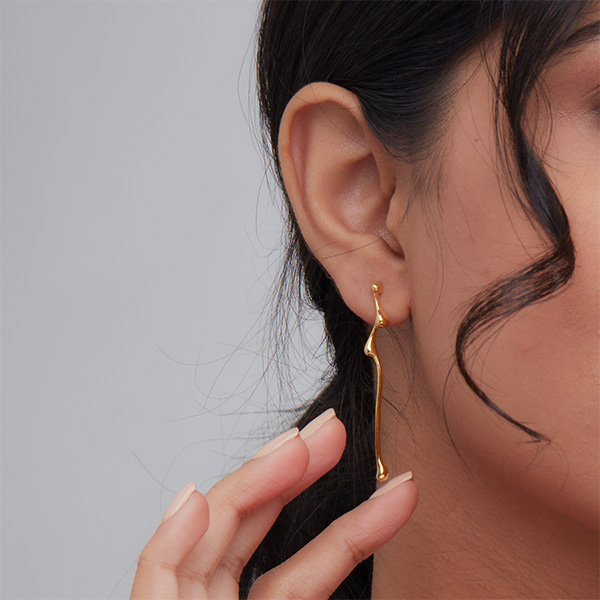 18kt Pure Gold Icicle Earrings