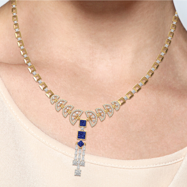 Gold diamond necklace for diwali