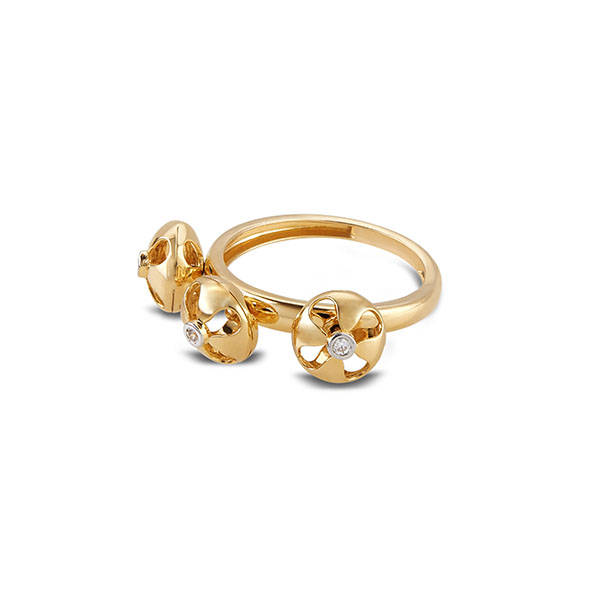 Gold simple diamond ring